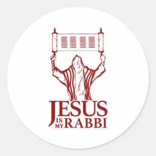 Round Jesus Est Mon Sticker Rabbi