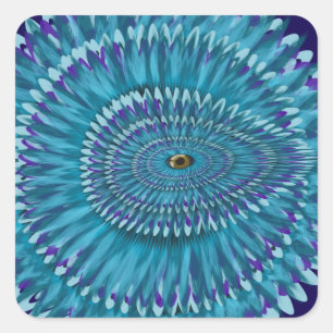 Round Jurassic EYE SEE YOU doodle Square Sticker