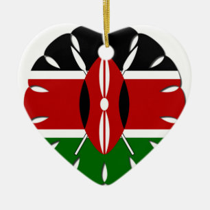 Round Kenyan Motif: A National Symbol Ceramic Ornament