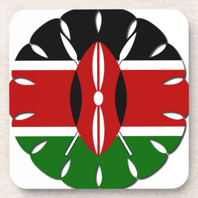 Round Kenyan Motif: A National Symbol Coaster (Front)