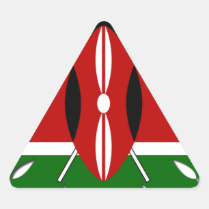 Round Kenyan Motif: A National Symbol Triangle Sticker