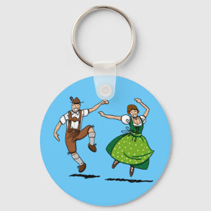 Round Keychain BEER FESTIVAL Dancing Couple