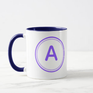 Round Letter Alphabet Purple Circle Design Mug