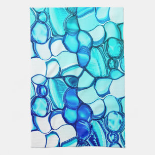 Round like stones in tones similar to aquamarine kitchen towel