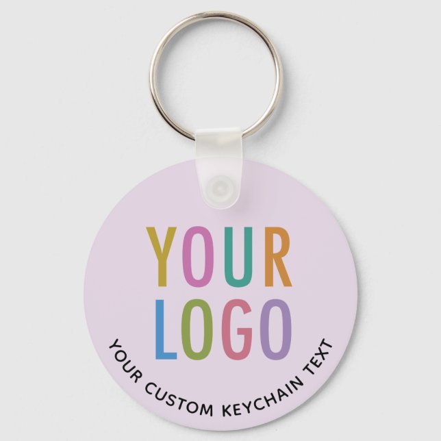 Round Lilac Purple Metal Keychain Custom Logo (Front)