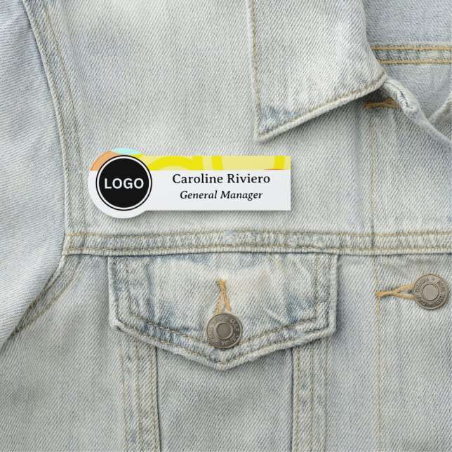 Round Logo Employee Colourful Name Tag (In Situ)