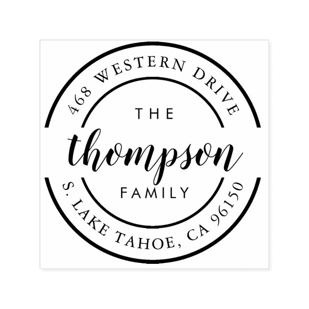 self inking, wedding address stamp Return address stamp with script name