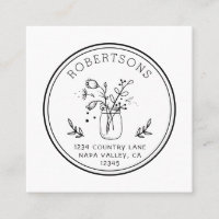 Round Logo Mason Jar Flowers