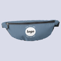 Round Logo Text Promotional Business Blue Grey
