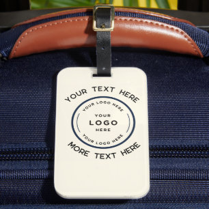 Round Logo Text Promotional Business light Luggage Tag