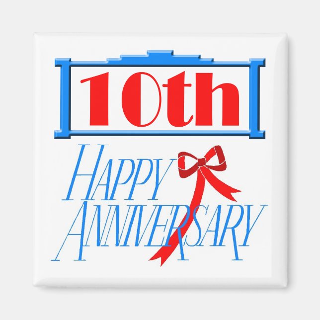 Round Magnet - 10th Wedding Anniversary (Front)