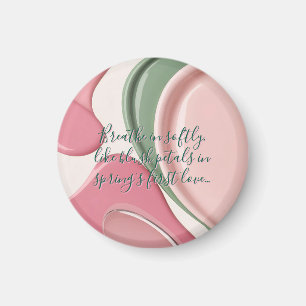 Round magnet in stylish abstract graphic