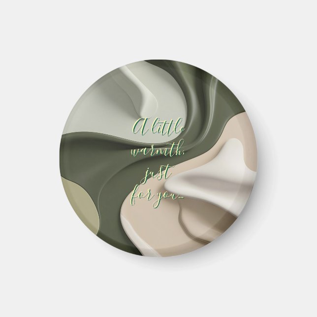 Round magnet in stylish abstract graphic (Front)