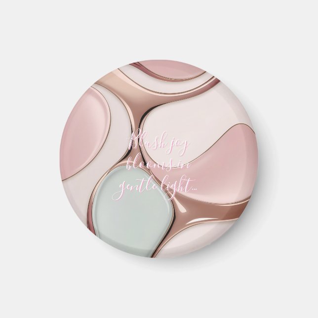 Round magnet in stylish abstract graphic (Front)