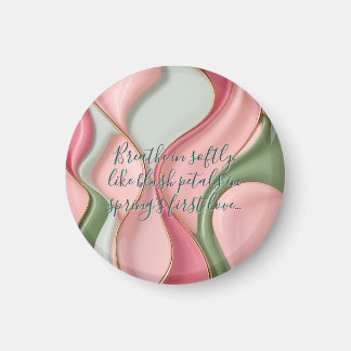 Round magnet in stylish abstract graphic