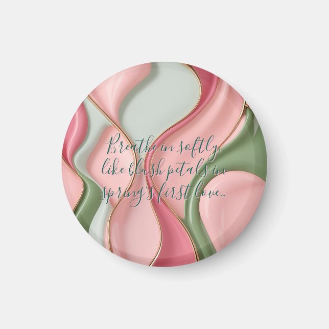 Round magnet in stylish abstract graphic (Front)