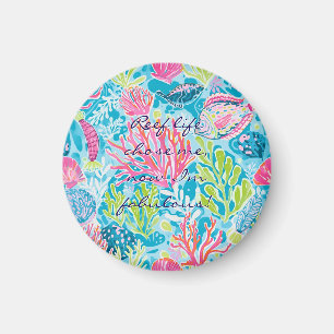 Round magnet in stylish graphic