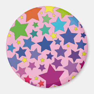 round magnet with colorful stars