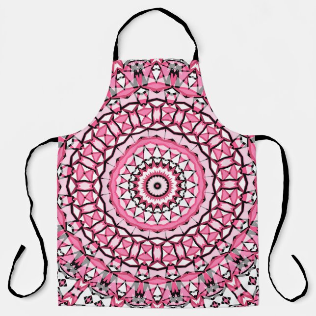 Round mandala pattern in glass vitrage style mosai apron (Front)