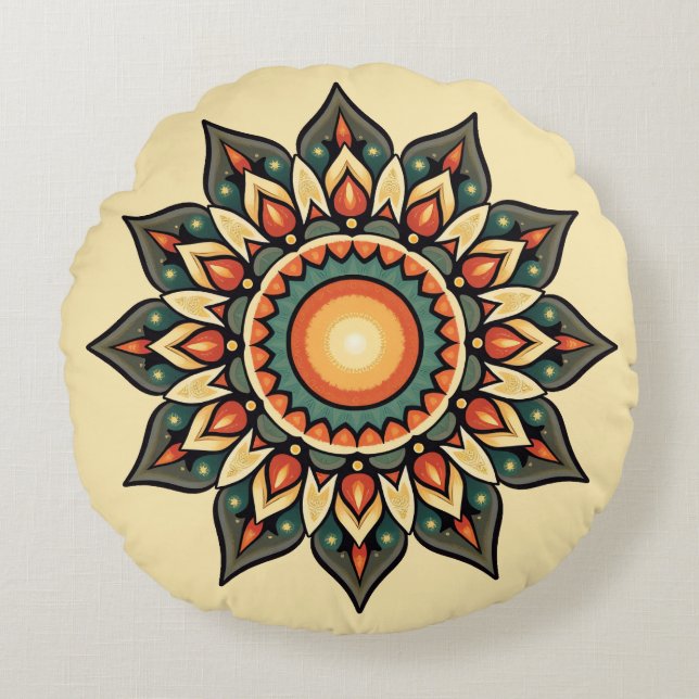 Round Mandala Pillow (Front)