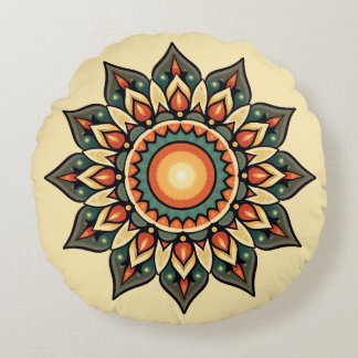 Round Mandala Round Pillow