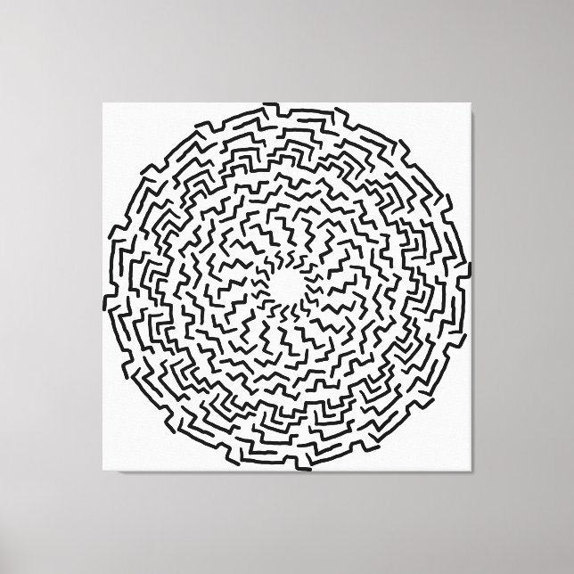 Round Mandella Like Maze Canvas Print (Front)