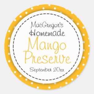 Round Mango preserve or jam jar food label