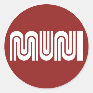Round Maroon San Francisco Muni Sticker