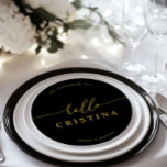 Round Minimalist Wedding Guest Place Card and Menu<br><div class="desc">PLEASE NOTE: Customize this template individually by adding the guest name, and add each menu card to your cart separately. Designed to coordinate with for the «Pure» Wedding Invitation Collection. To change details, click «Details». To move the text or change the size, font, or colour, click «Edit using Design Tool»....</div>