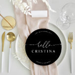 Round Minimalist Wedding Guest Place Card and Menu<br><div class="desc">PLEASE NOTE: Customize this template individually by adding the guest name, and add each menu card to your cart separately. Designed to coordinate with for the «Pure» Wedding Invitation Collection. To change details, click «Details». To move the text or change the size, font, or colour, click «Edit using Design Tool»....</div>