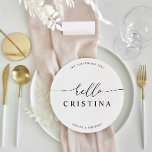 Round Minimalist Wedding Guest Place Card and Menu<br><div class="desc">PLEASE NOTE: Customize this template individually by adding the guest name, and add each menu card to your cart separately. Designed to coordinate with for the «Pure» Wedding Invitation Collection. To change details, click «Details». To move the text or change the size, font, or colour, click «Edit using Design Tool»....</div>