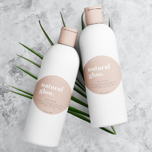 Round Modern Cosmetic Bottle Label