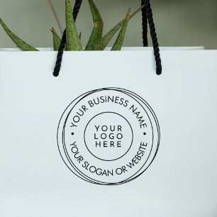 Round Modern Frame Business Custom Logo Website Rubber Stamp