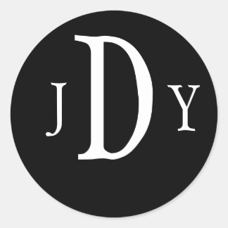 Round Monogram Sticker Preppy