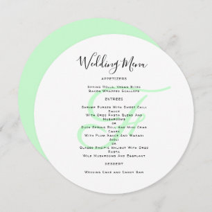 Round Monogram Wedding Menu Template