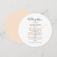 Round Monogram Wedding Menu Template