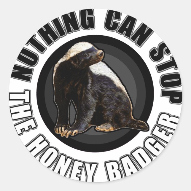 Round Nothing Can STOP the Honey Badger Design Classic Round Sticker (Front)