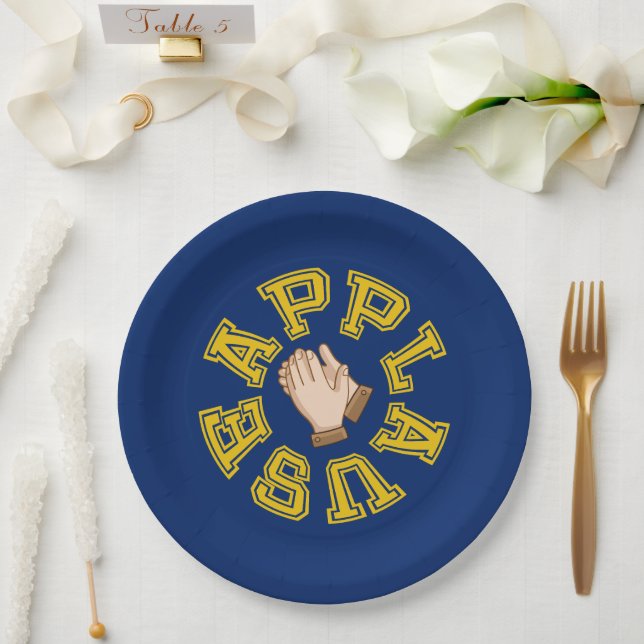Round of Applause Paper Plate (Wedding)