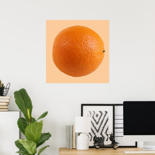 Round Orange Fresh Fruit Photo Poster