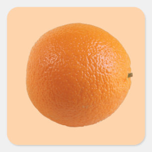 Round Orange Fresh Fruit Photo Square Sticker