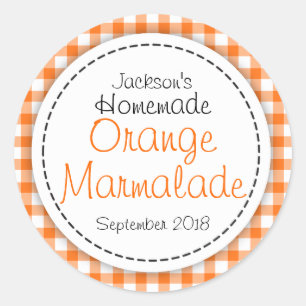 Round Orange Marmalade jam jar food label