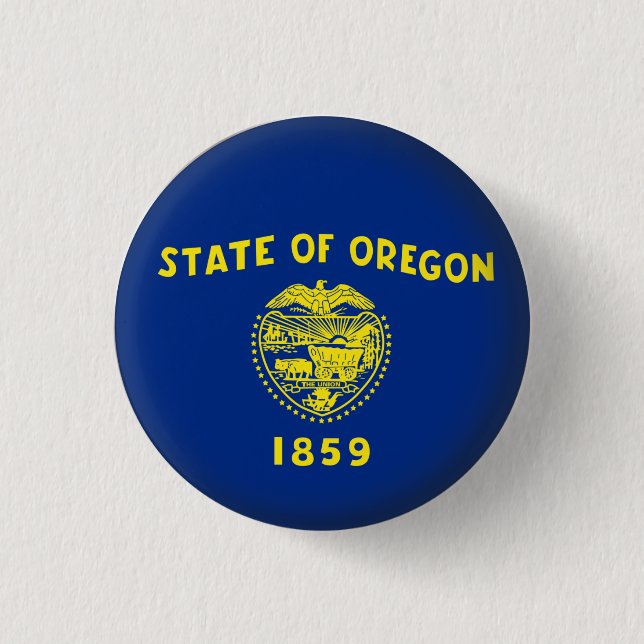 Round Oregon 1 Inch Round Button (Front)
