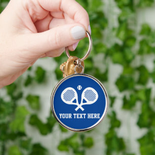 Round padel racket logo custom keychain gift