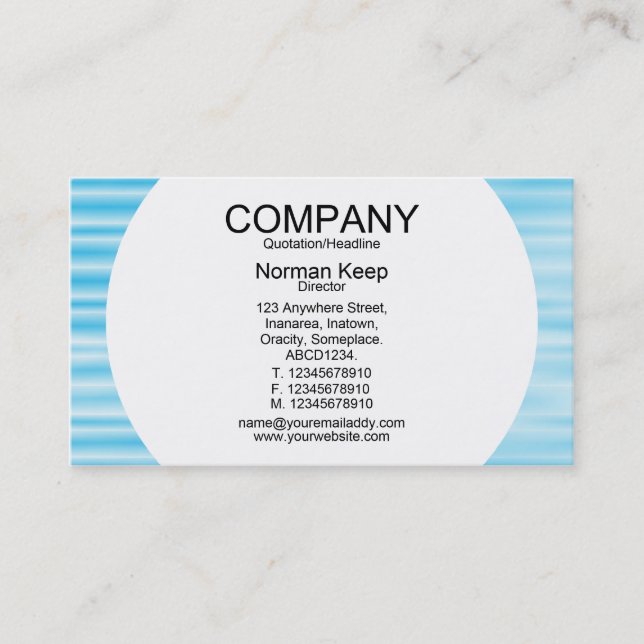 Round Panel - Corrugated Blue Business Card (Front)