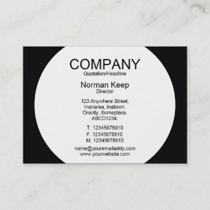 Round Panel - White with Black Business Card