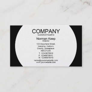 Round Panel - White with Black (Gold Card) Business Card