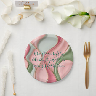 Round paper plate in stylish graphic