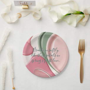 Round paper plate in stylish graphic
