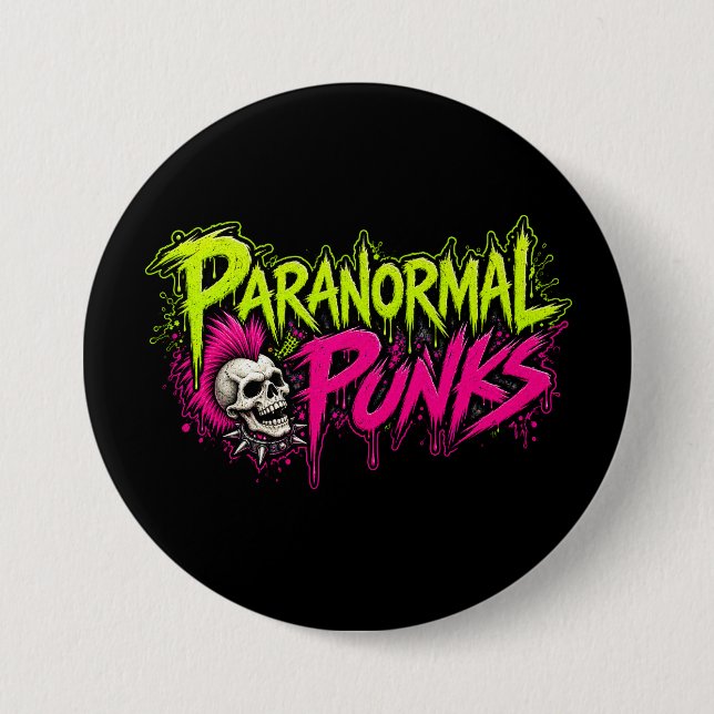Round Paranormal Punks Logo 3 Inch Round Button (Front)