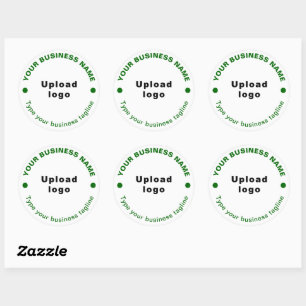 Round Pattern Green Texts Tagline on White Sticker